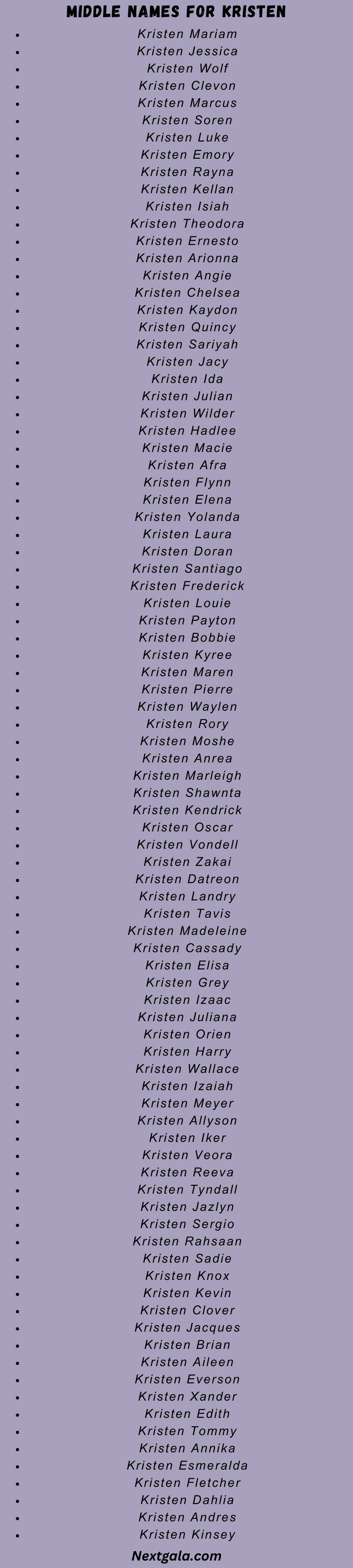 Middle Names for Kristen