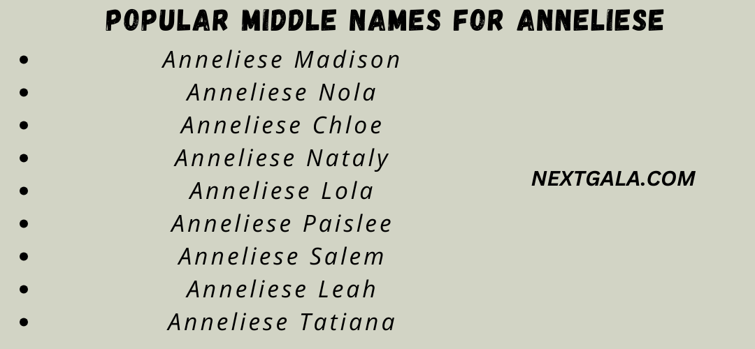 Middle Names For Anneliese