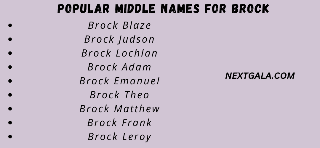 Middle Names For Brock