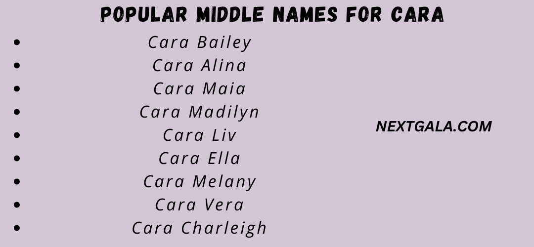 Middle Names For Cara