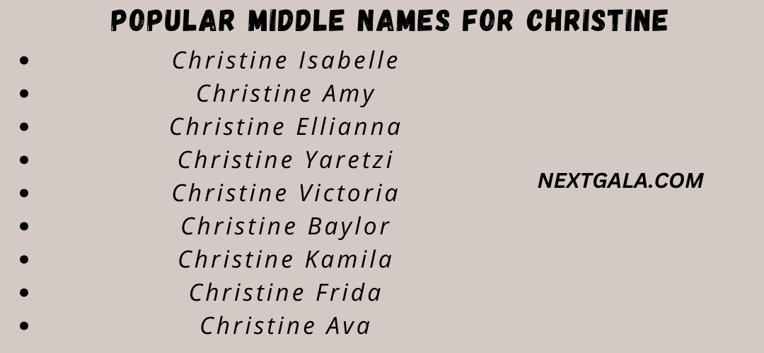 Middle Names For Christine