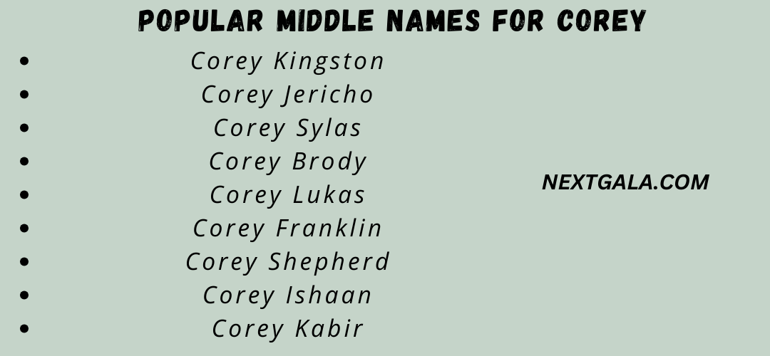 Middle Names For Corey