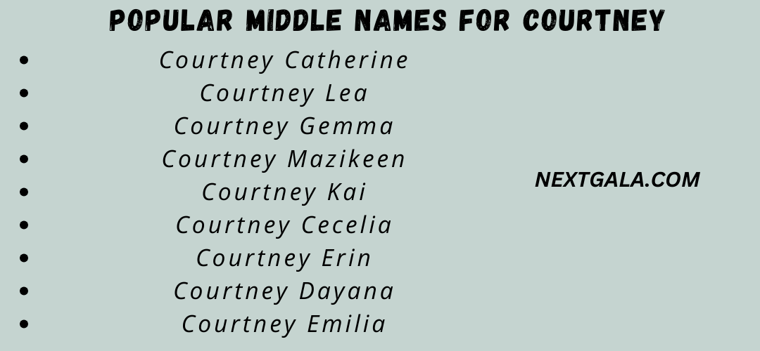 Middle Names For Courtney