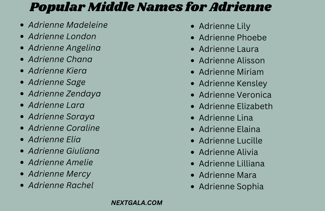 Middle Names for Adrienne
