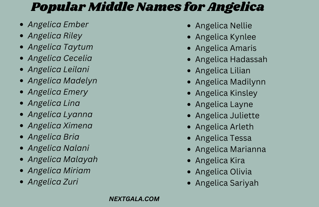 Middle Names for Angelica