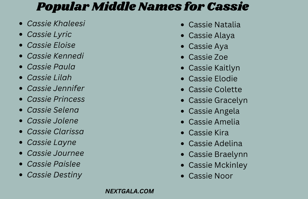 Middle Names for Cassie