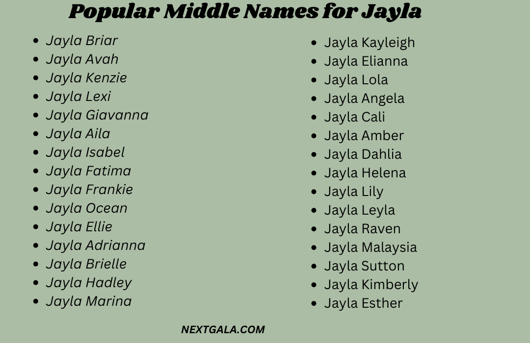 Middle Names for Jayla