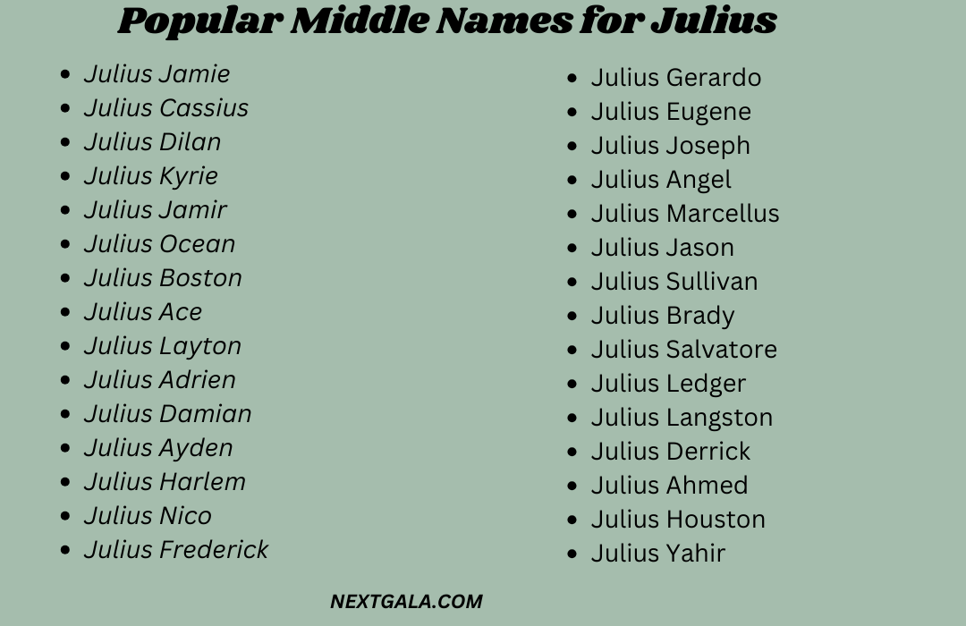 Middle Names for Julius