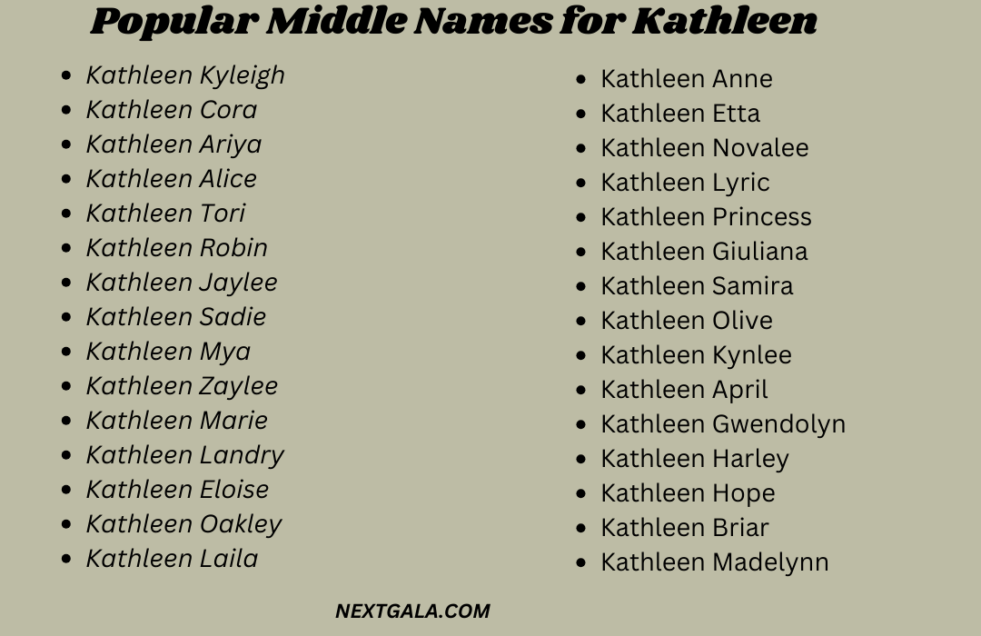  Middle Names for Kathleen