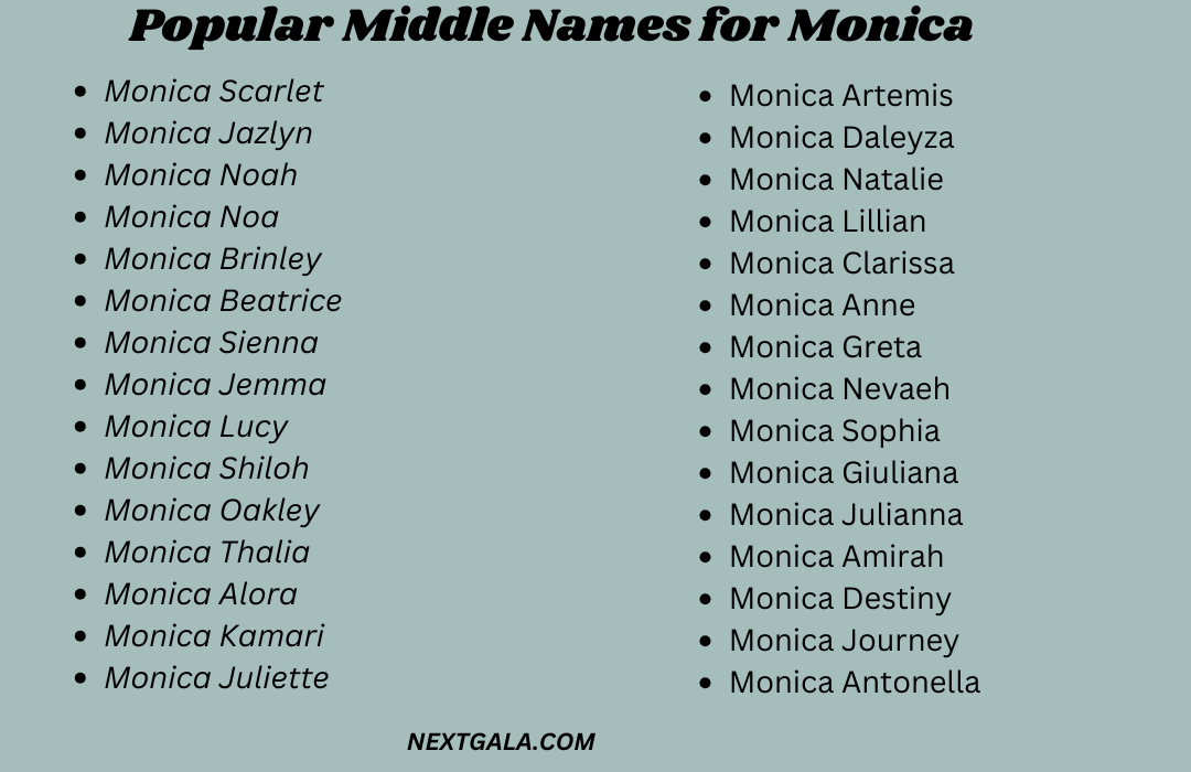 Middle Names for Monica