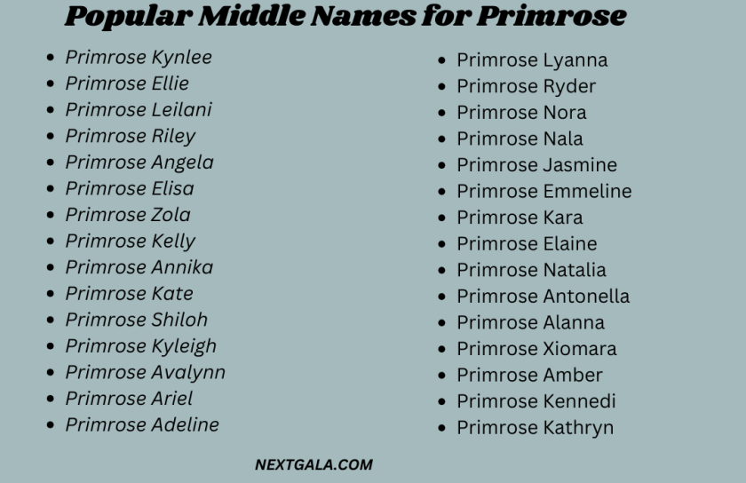 Middle Names for Primrose