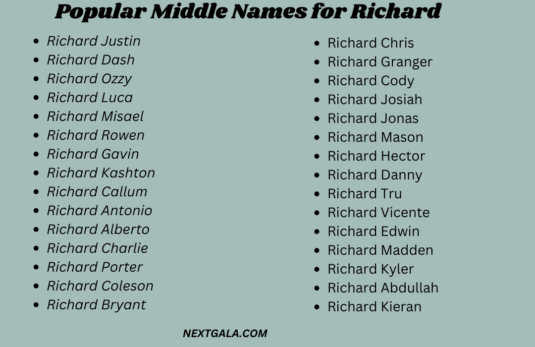 Middle Names for Richard