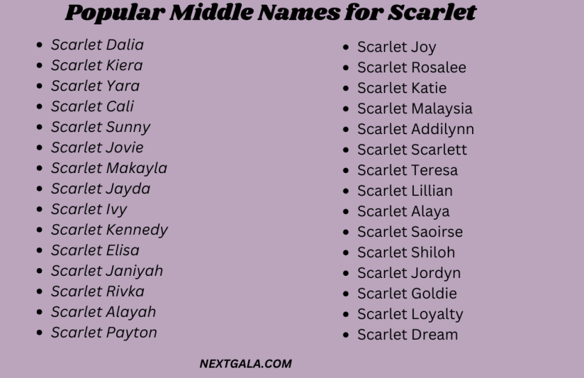 Middle Names for Scarlet