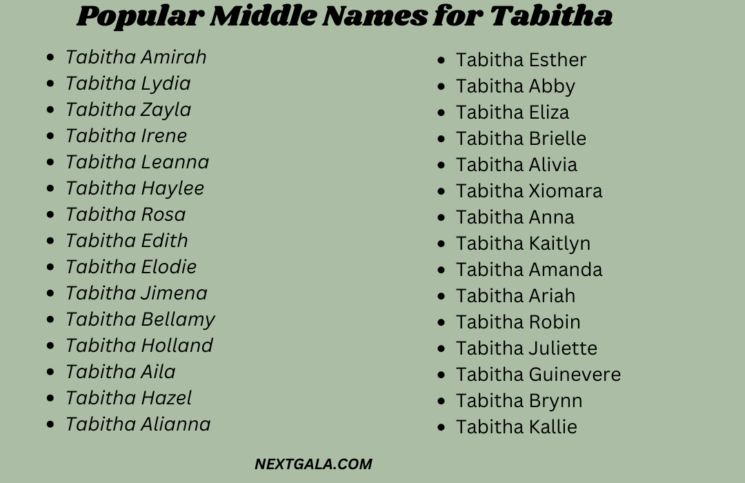 Middle Names for Tabitha