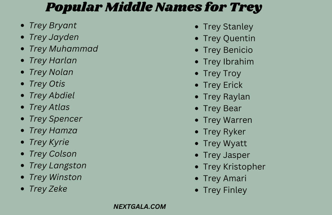 Middle Names for Trey