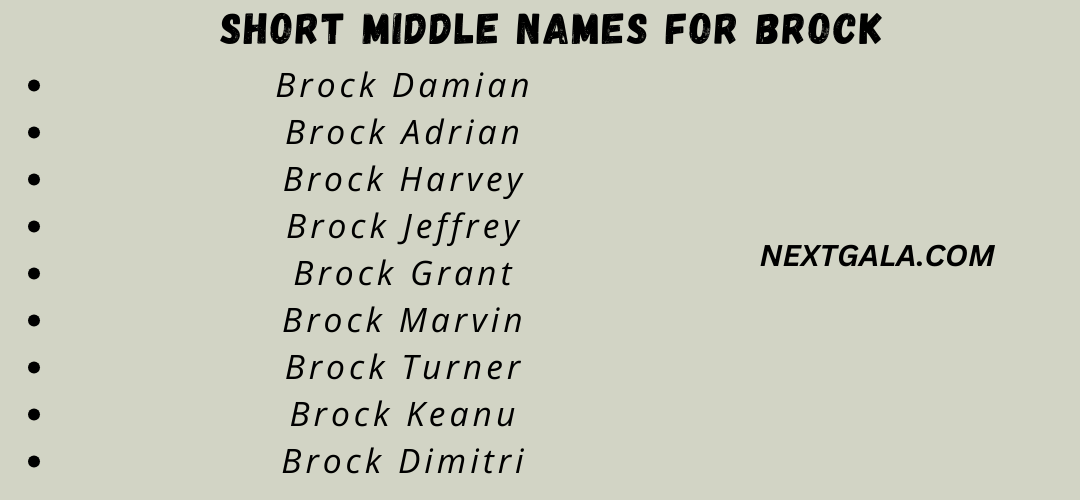 Middle Names For Brock
