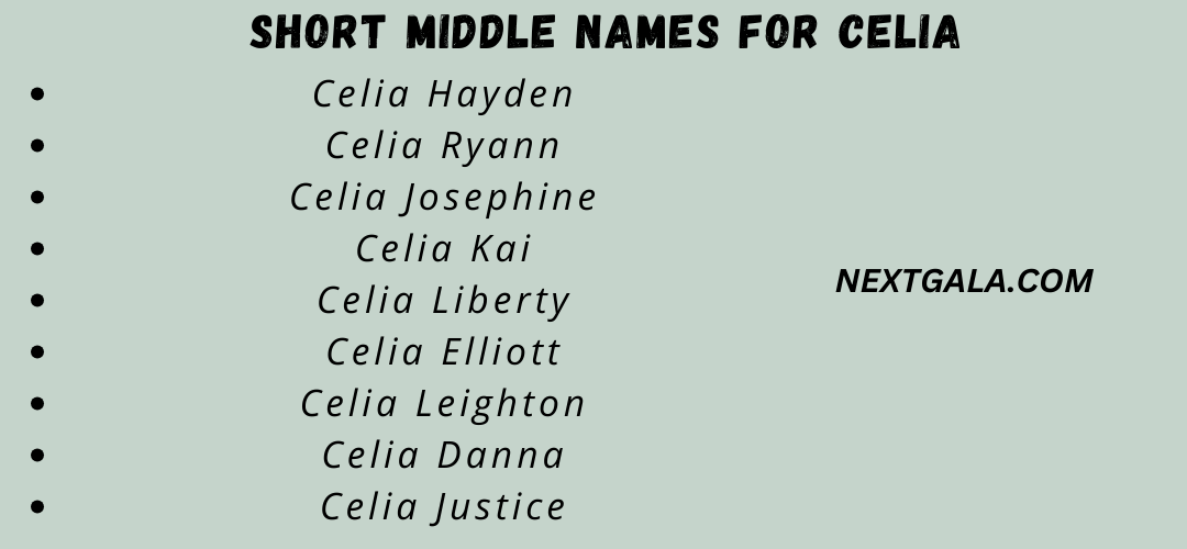 Middle Names For Celia