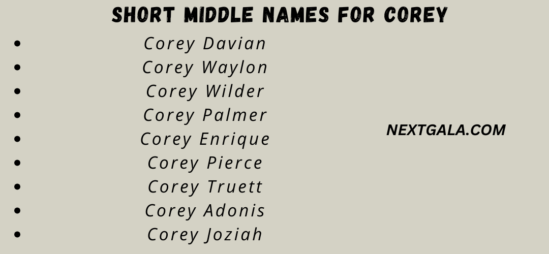 Middle Names For Corey