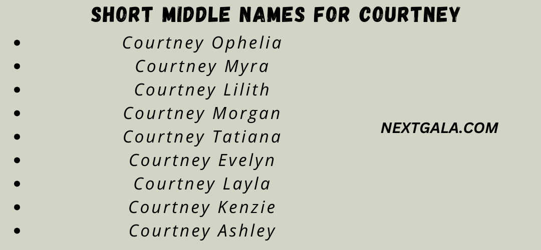 Middle Names For Courtney