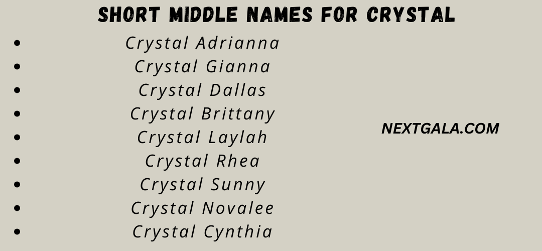 Middle Names For Crystal