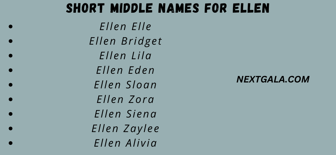 Middle Names For Ellen