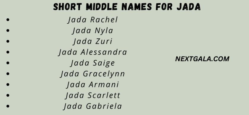 Middle Names For Jada