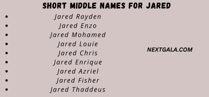 Middle Names For Jared