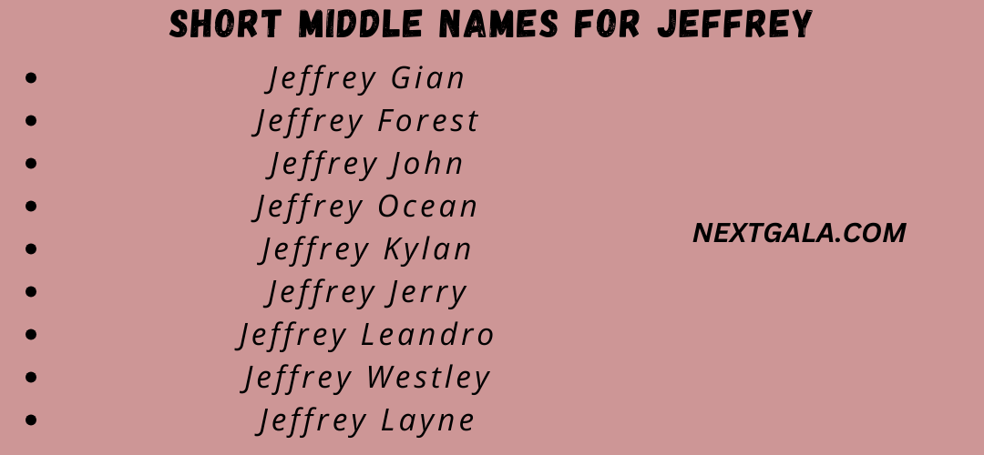 Short Middle Names For Jeffrey