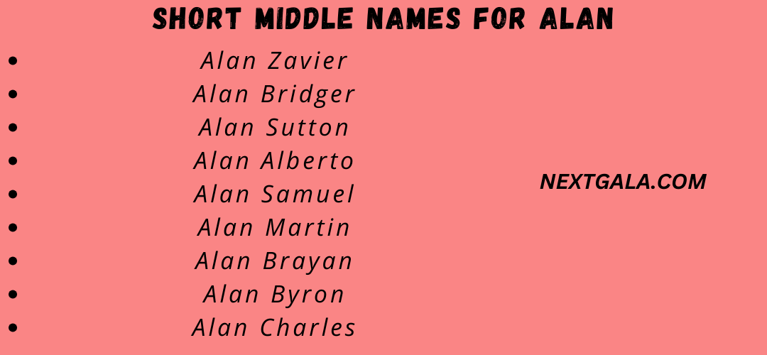 Middle Names for Alan