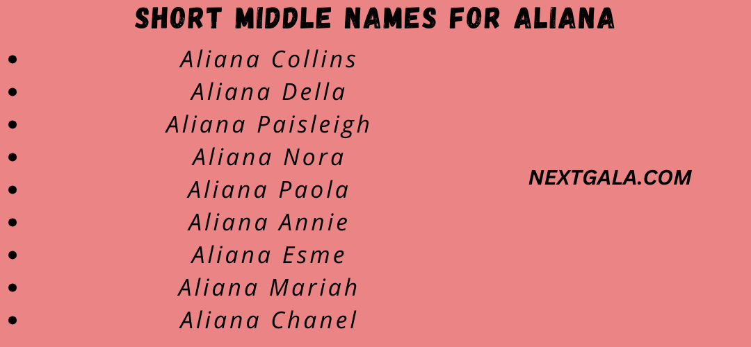 Middle Names for Aliana