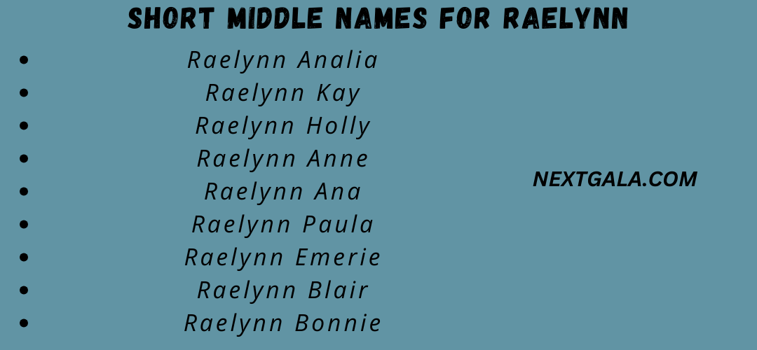 Middle Names for Raelynn