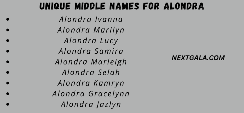 Middle Names For Alondra