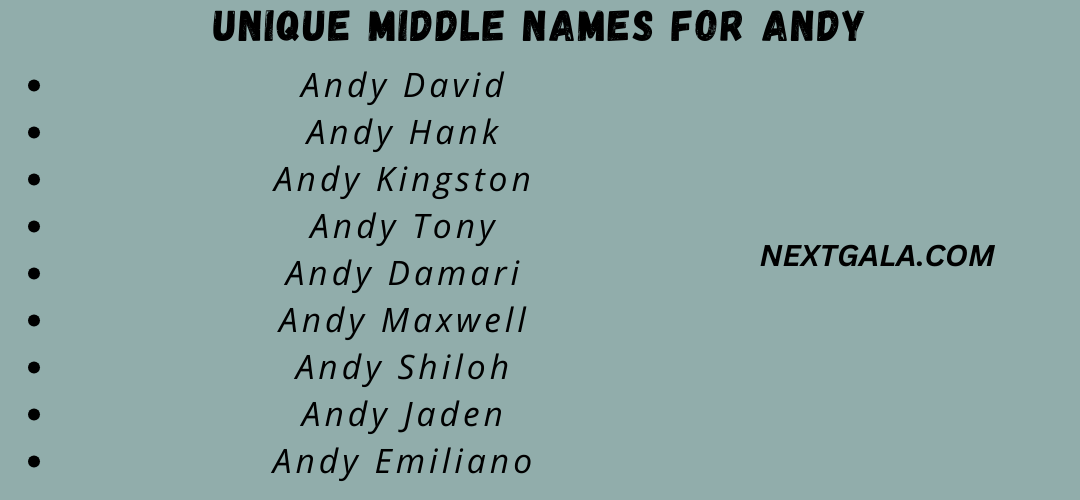 Middle Names For Andy