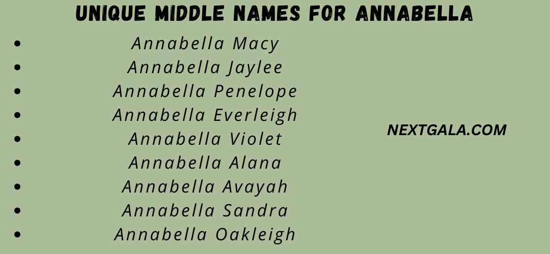 Middle Names For Annabella