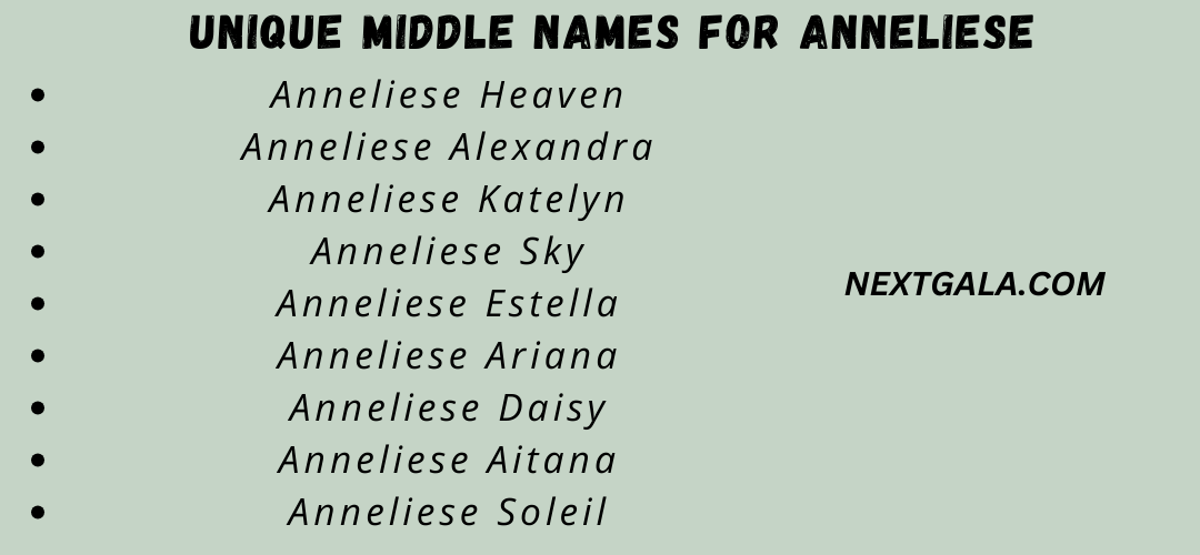 Middle Names For Anneliese