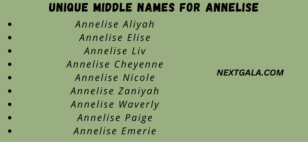 Middle Names For Annelise