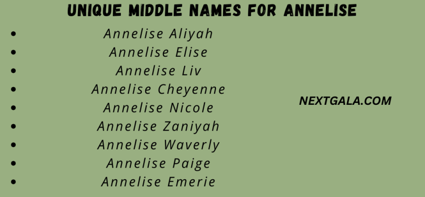 Middle Names For Annelise