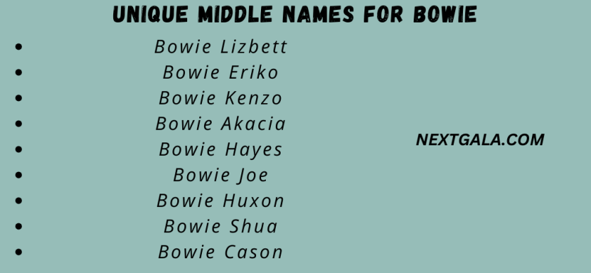 Unique Middle Names For Bowie