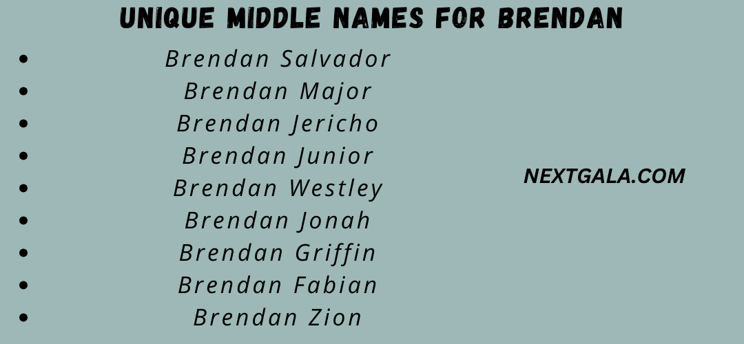 Middle Names For Brendan