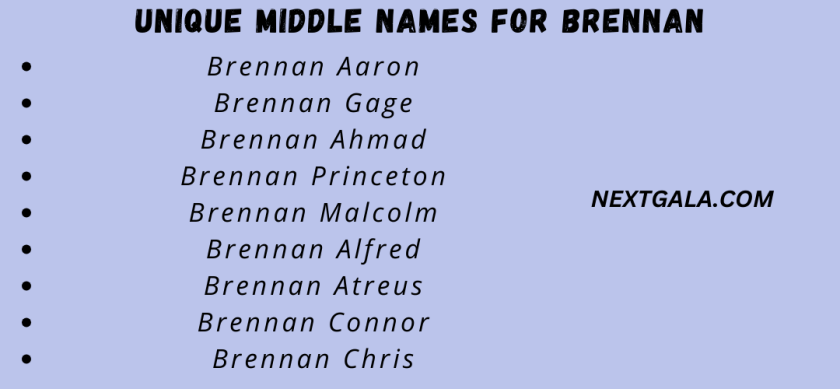 Middle Names For Brennan