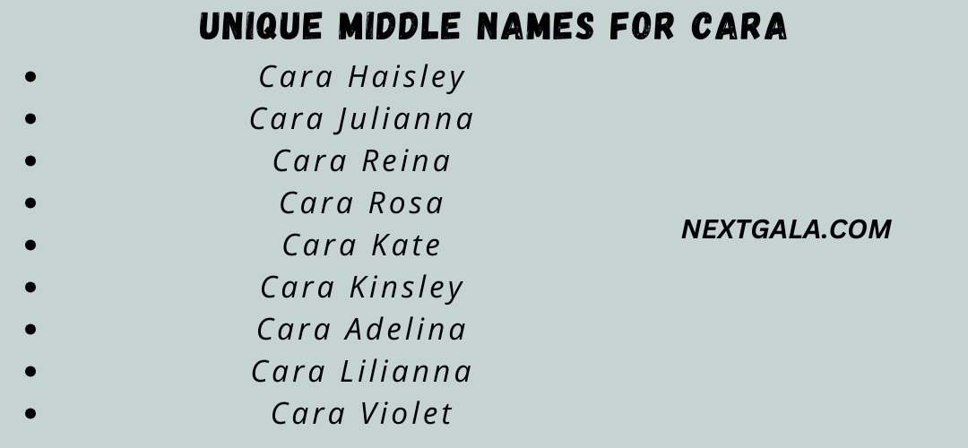 Middle Names For Cara