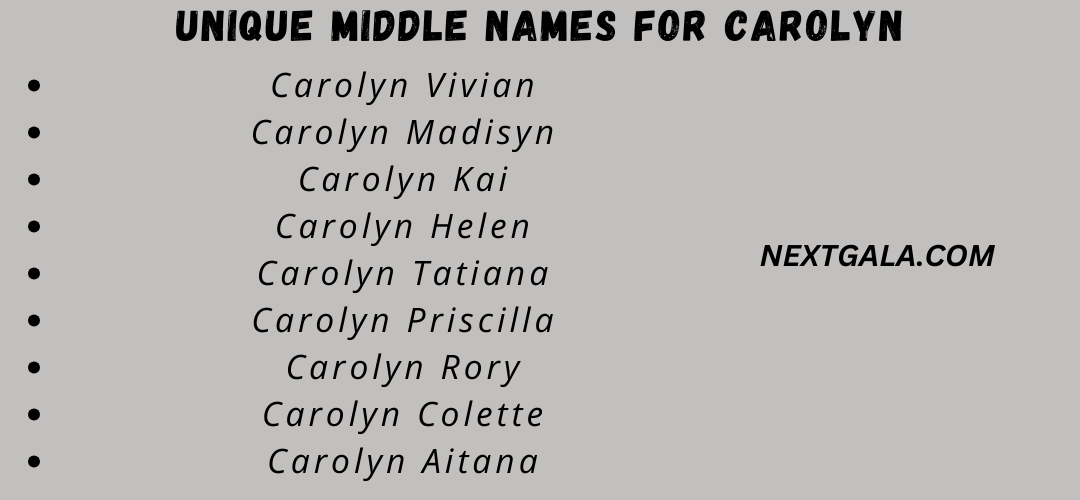 Middle Names For Carolyn
