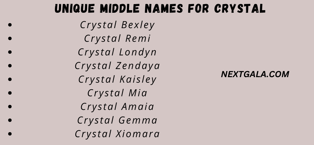Middle Names For Crystal
