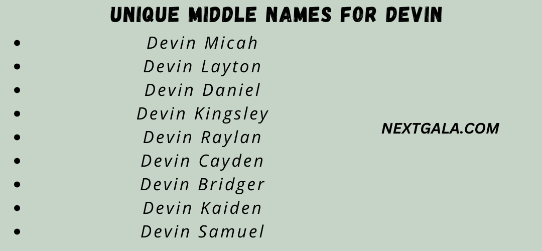 Middle Names For Devin