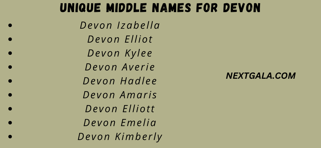 Middle Names For Devon