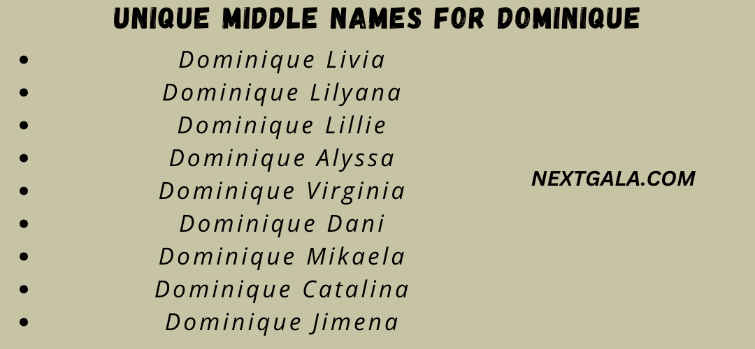 Middle Names For Dominique