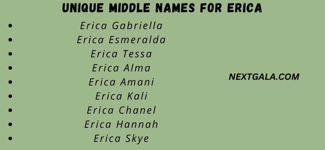 Middle Names For Erica