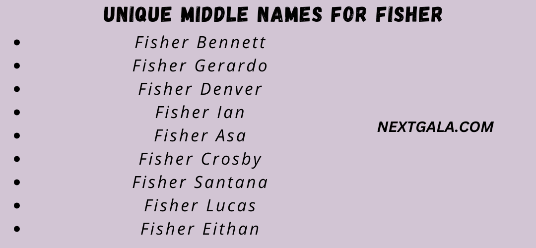 Middle Names For Fisher