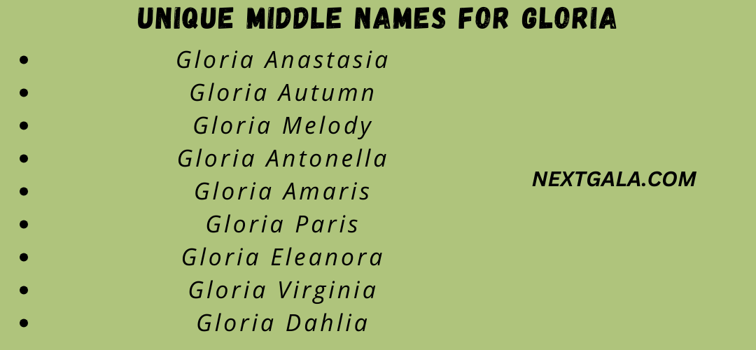 Middle Names For Gloria