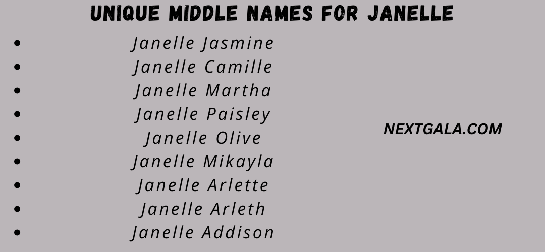 Middle Names For Janelle